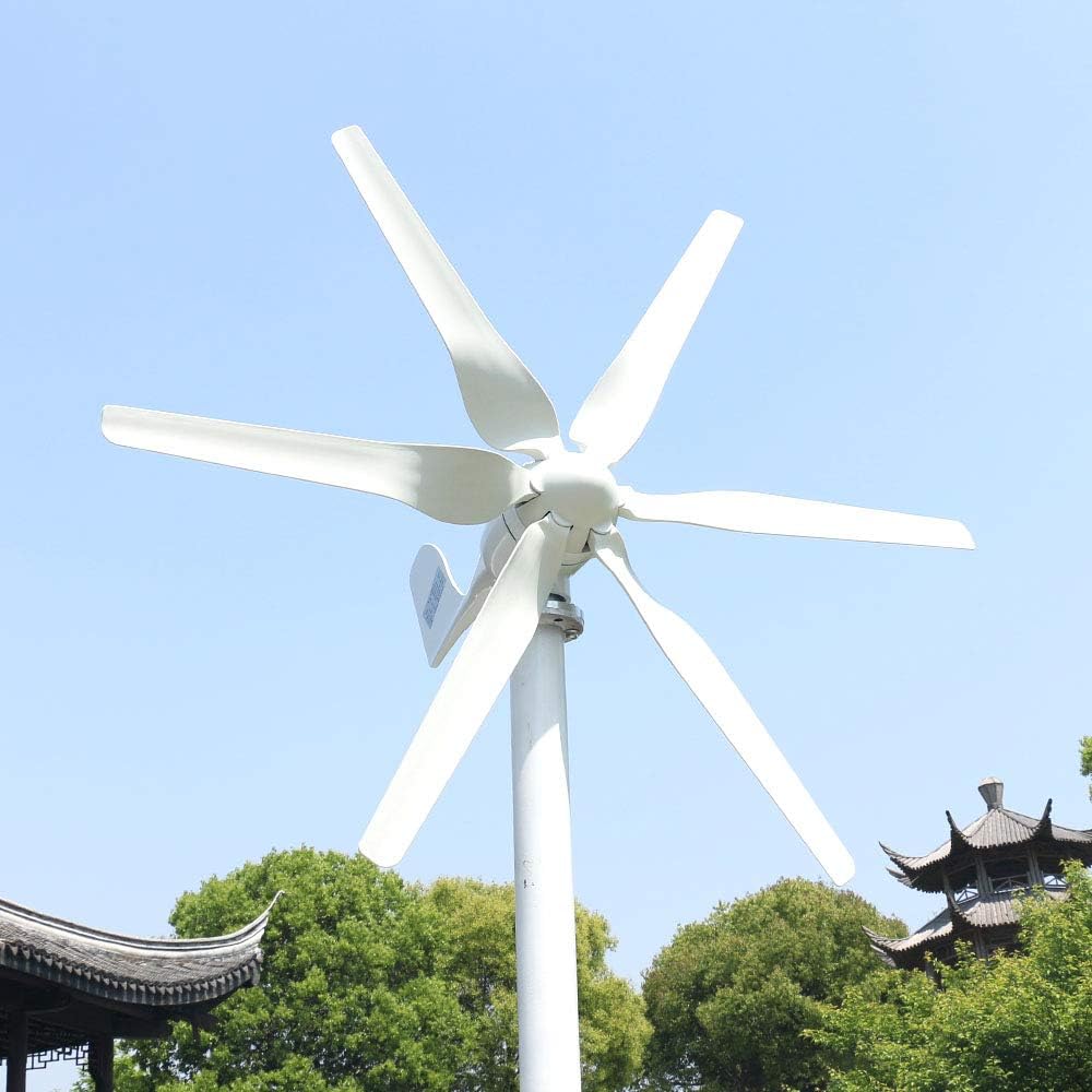 600w 3 Phase AC 12v 24v 48v Axis Horizontal Wind Turbine Generator with Auto MPPT Controller Free Power for Home Farm Street Lamps Windmill (24V, with MPPT Controller)
