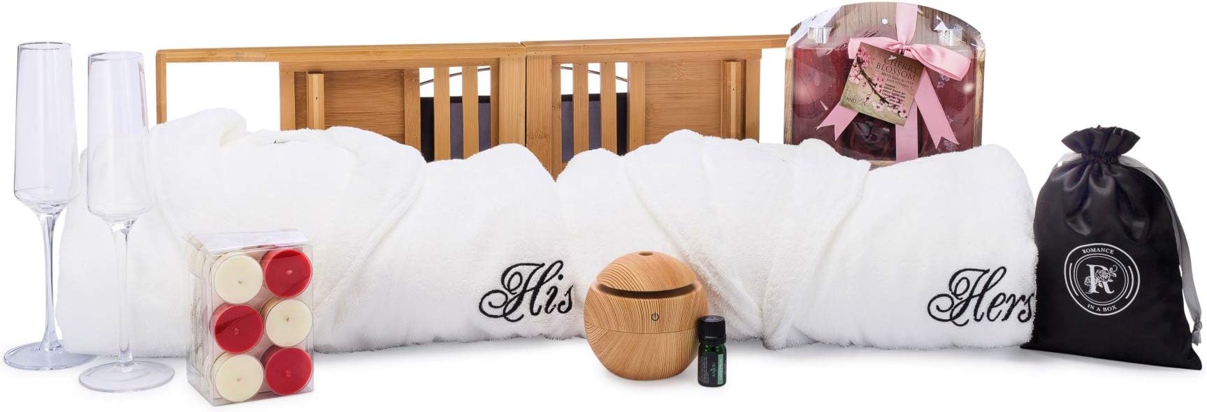His and Hers Robes Spa Gift Box | Perfect for Romantic Cotton 2nd Anniversary or Wedding Shower Gifts for Couples