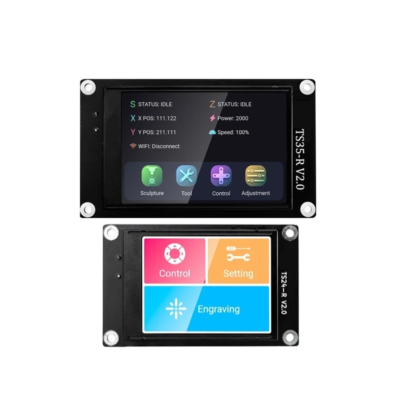 Aixinong1 Placa controladora de grabador láser DLC32 V2.1 de 32 bits, pantalla táctil TFT(TS24-R V2.0)