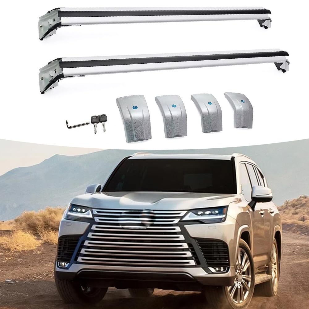 2PCS Aluminum Cross Bar crossbars Fits for New LX600 J310 2022-2024 Luggage Rack Cargo roof Rails Bars