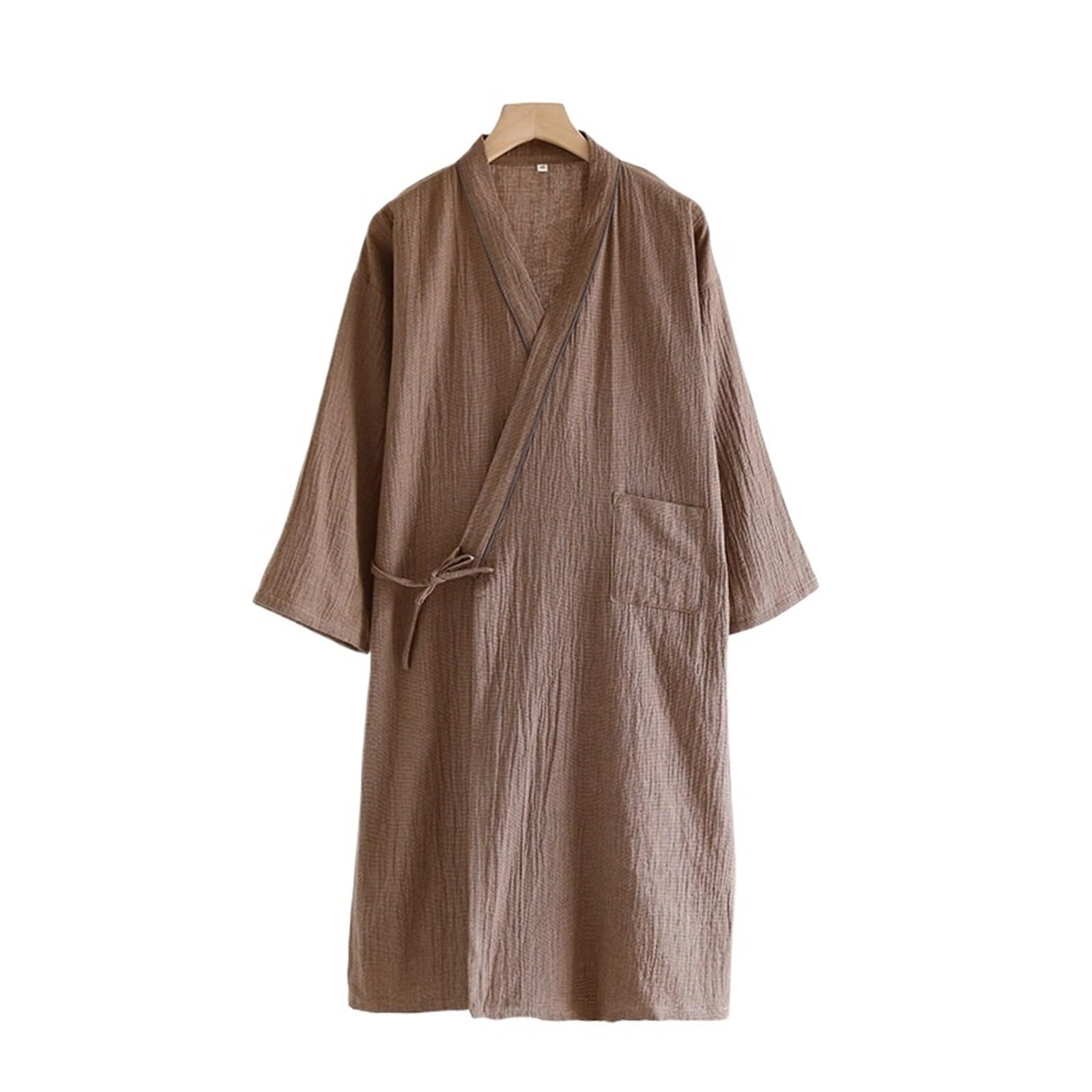 Accappatoio Uomo Accappatoi in Cotone con Tasche for Pigiami Sottili da Uomo Primaverili ed Estivi, Felpa Yukata Oversize, Accappatoio