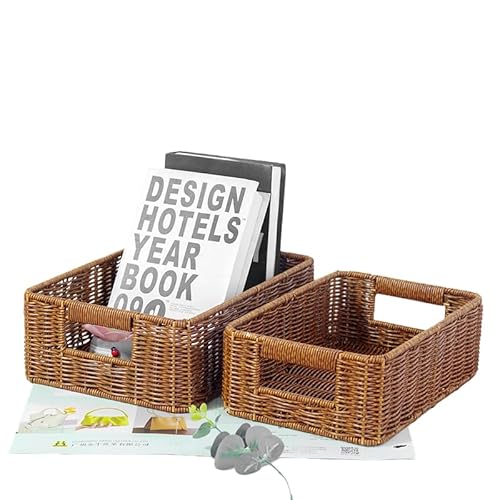 ANQIAOS Plastic Storage Baskets for Shelves and Cabinets, Pantry Baskets