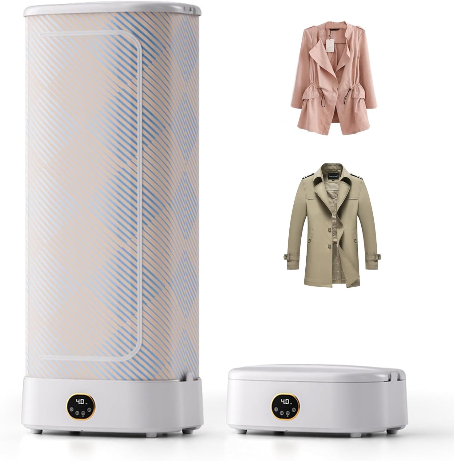 Portable Clothes Dryer, Foldable Clothes Dryer with Steam Ironing Function, Remote Control, Quickly Drying Electric Clothes Drying Rack for Clothes & Fabric