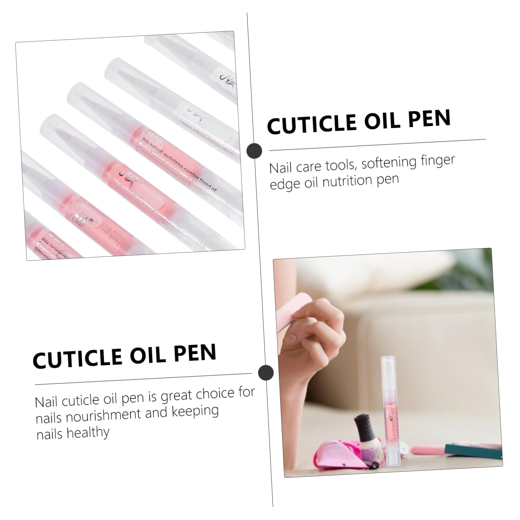 CALLARON 2 Series Lápiz De Nutrición De Uñas Clavo Lápiz Para Cutículas Con Aceite De Uñas Bolígrafo Para Cutículas Aceite De Manicura Pluma De Páginas 8 Piezas