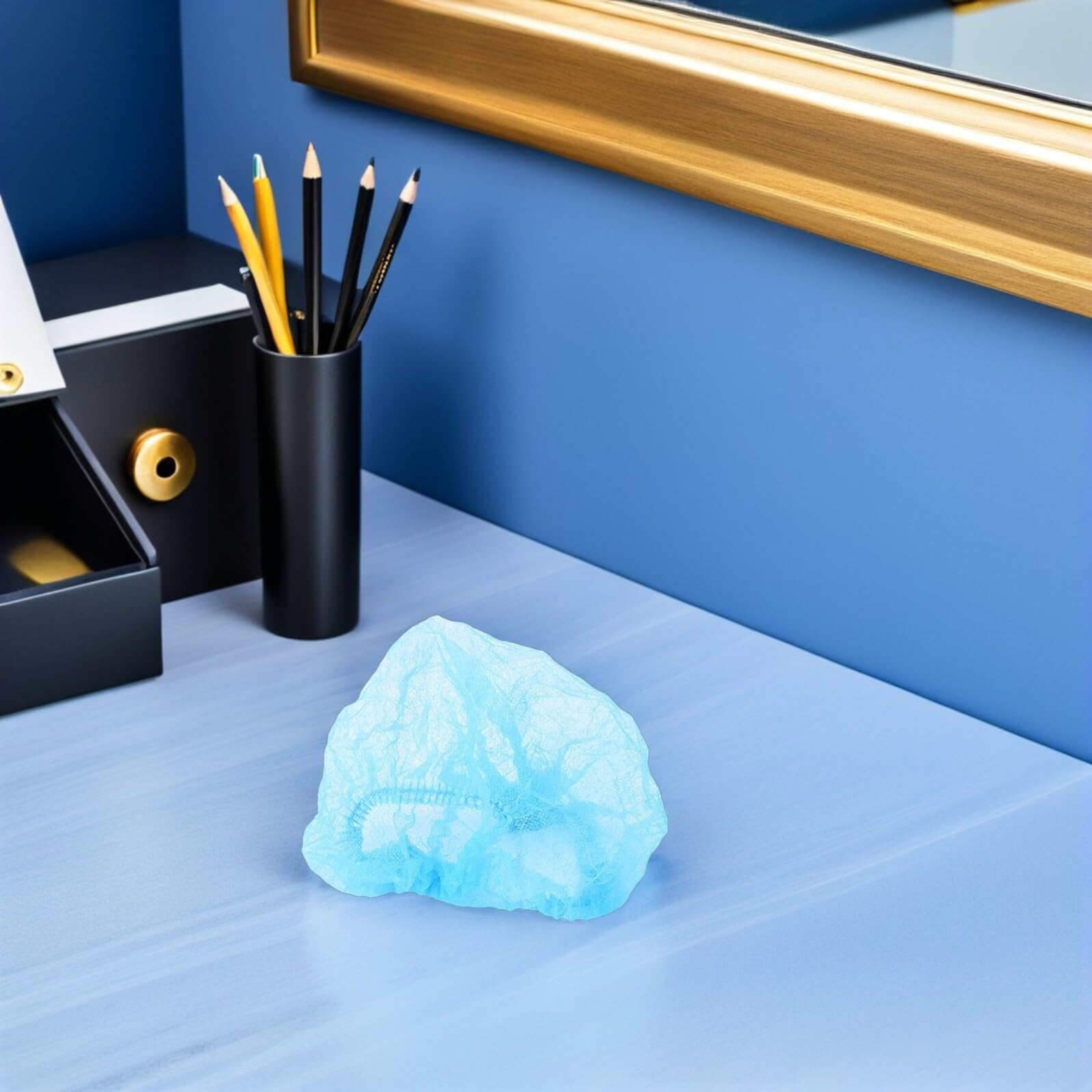 Alipis Cuffie Monouso Blu per Trucco 20 Pezzi Cuffie Non per Pulizia Professionale per Estetisti e Settore Cosmetico