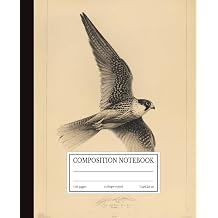 Vintage Falcon Composition Notebook | College Ruled Lines | 7.5x9.25 in | 110 Pages | Antique Bird Illustration Journal