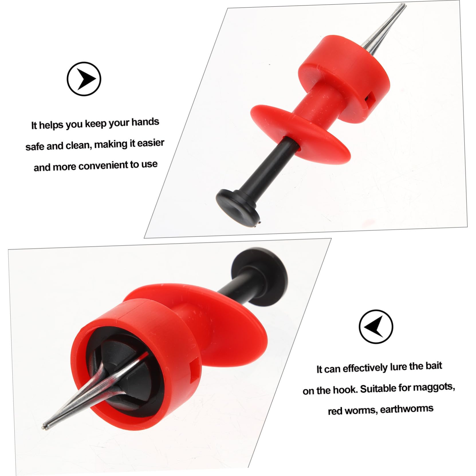 ORFOFE Clip para Lombrices Rojas de Pesca Juego Multifuncional 2 Clips Plásticos Resistentes y 1 Tira Elástica 15X3 CM 3000 Unidades Equipo Práctico para Aficionados Pesca