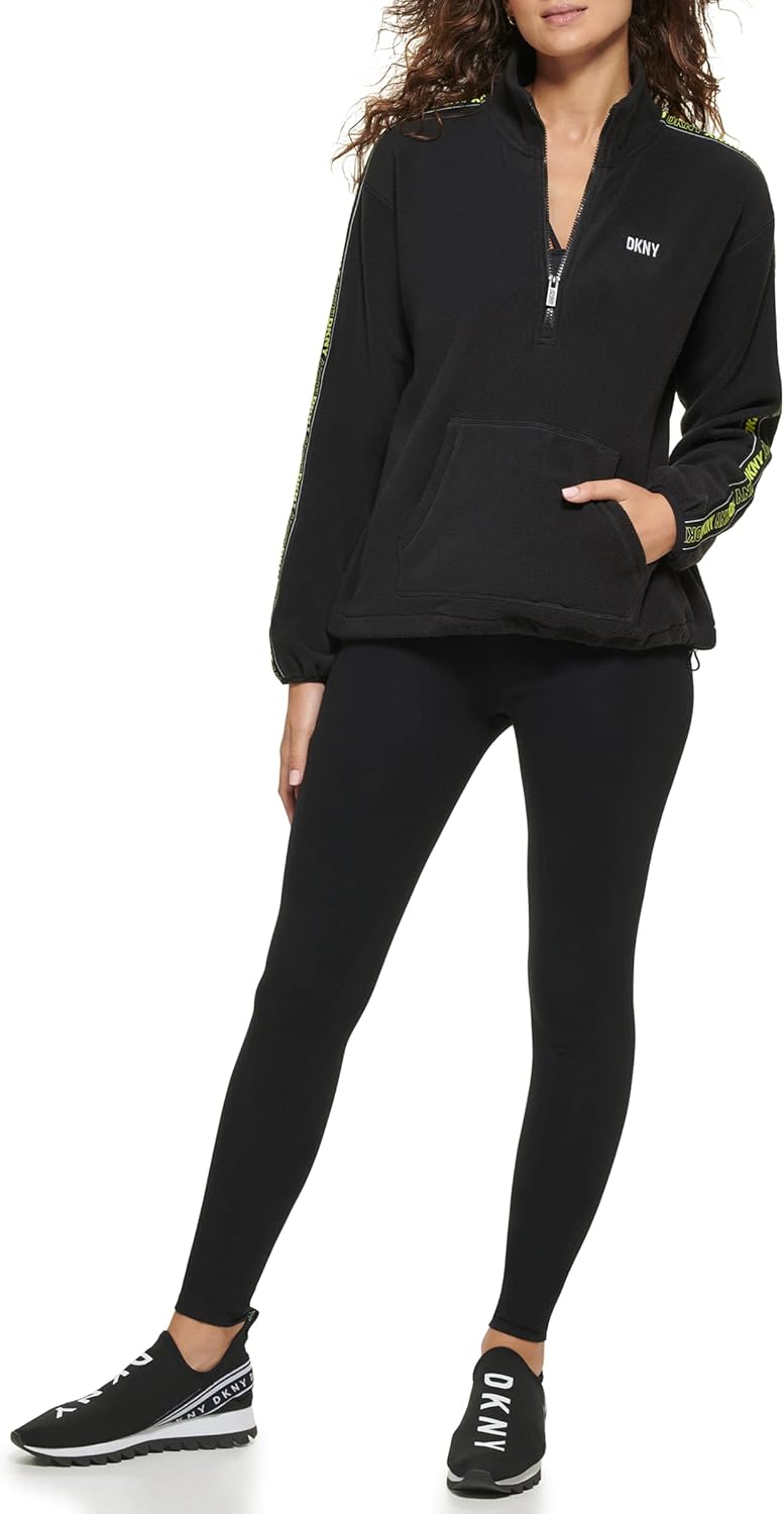 DKNY womens Sleeve Logo Tape Pullover Hoodie Sweatshirt - Image 5