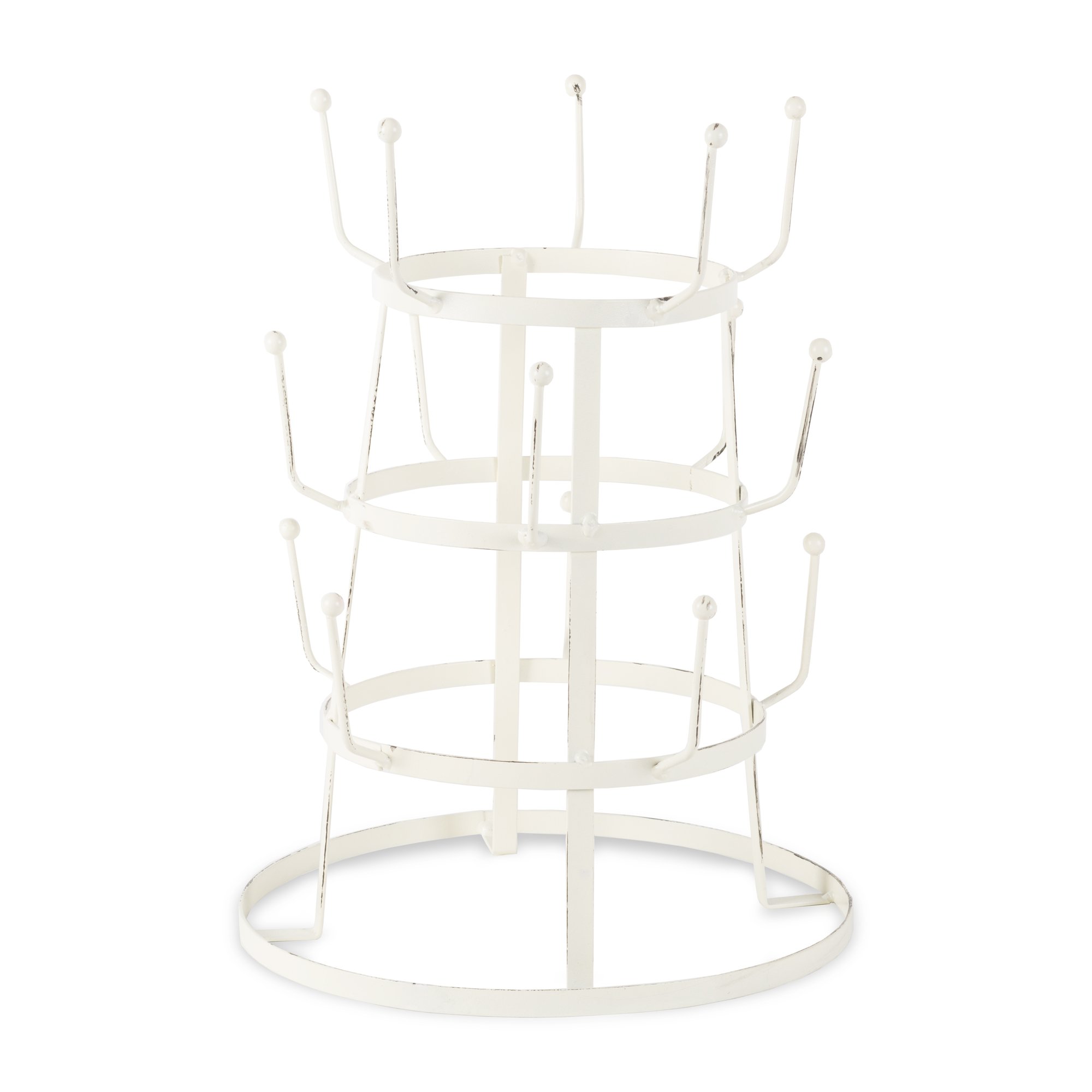 DII Metal Kitchen Storage Collection 3-Tier Mug Tree Stand, 9.5x12.75, Antique White