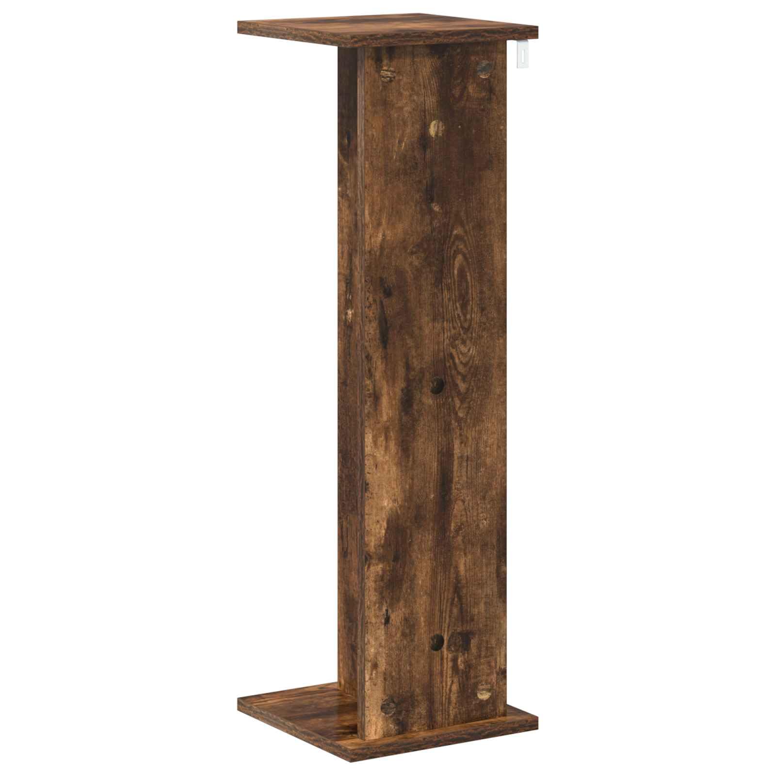 Supporto per piante in rovere affumicato, 25 x 25,5 x 80,5 cm