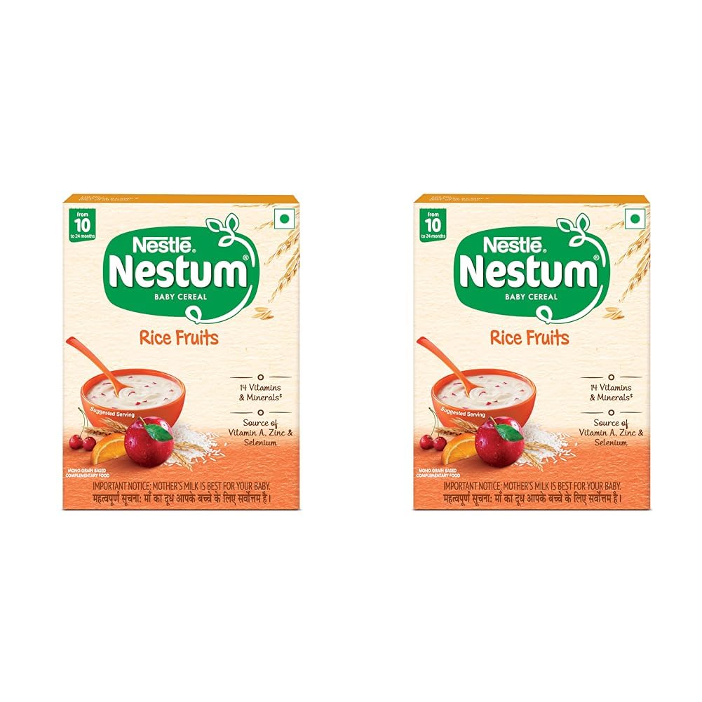 Baby Cereal - Rice Fruits (From 10 to 24 months) - 600g, Bag-in-Box, Pack of 2