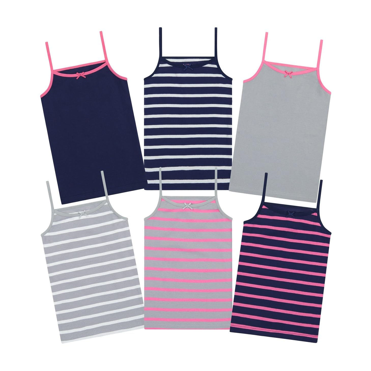 4 Canotte Per Bambina In Cotone Con Fiocco - Morbide E Comfortevoli, Taglie 1-14 Anni - Foto 7