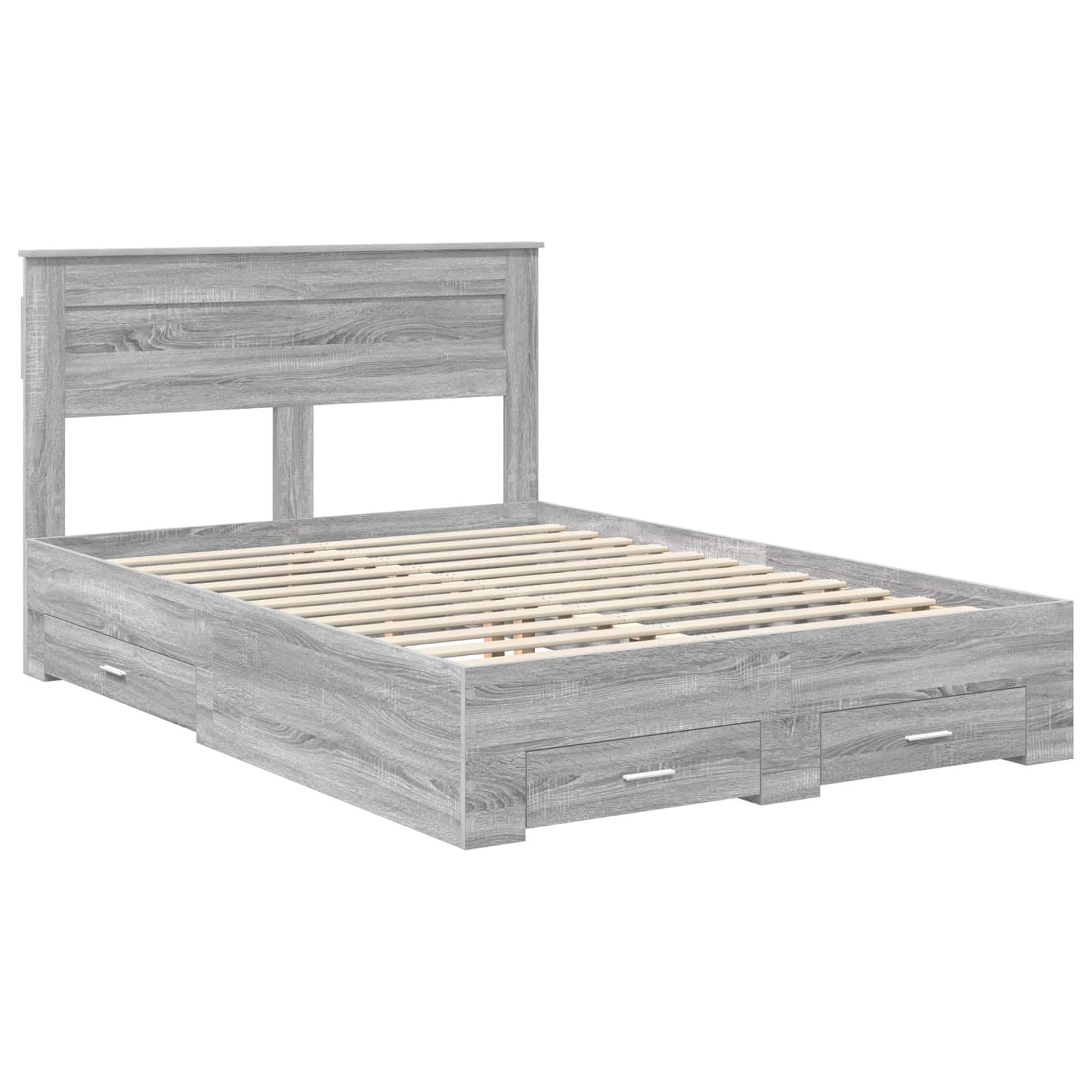vidaXL Estructura de Cama con cajón Gris Sonoma 140 x 190 cm