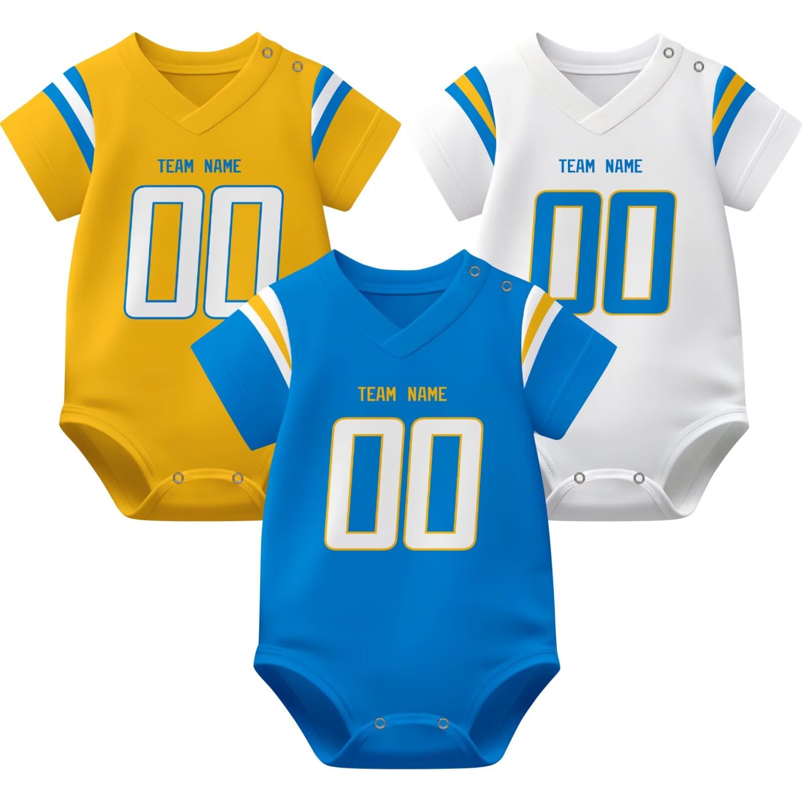 KREDE Baby Clothes Unisex Bodysuit Jersey Style Custom Name Number for Baby Boys