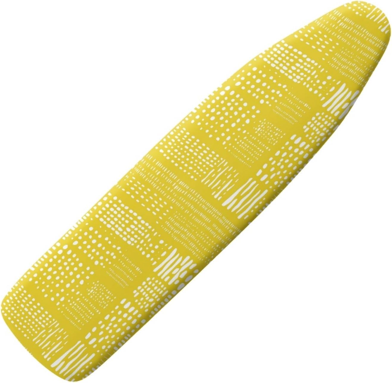 Padded Ironing Board Covers 18 X 49 Yellow White Dot Line Ironing Board Pad and Cover Thick Replacement Drawstring Tightening & Lock, Easy Fit, Scorch & Stain Resistant, Non Slip
