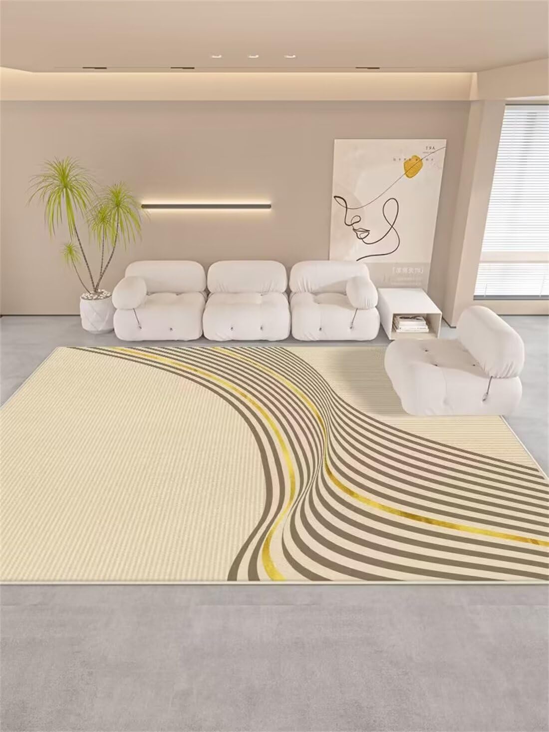 Tapis acoustique chambre bébé gris-jaune 70x200cm pour étude