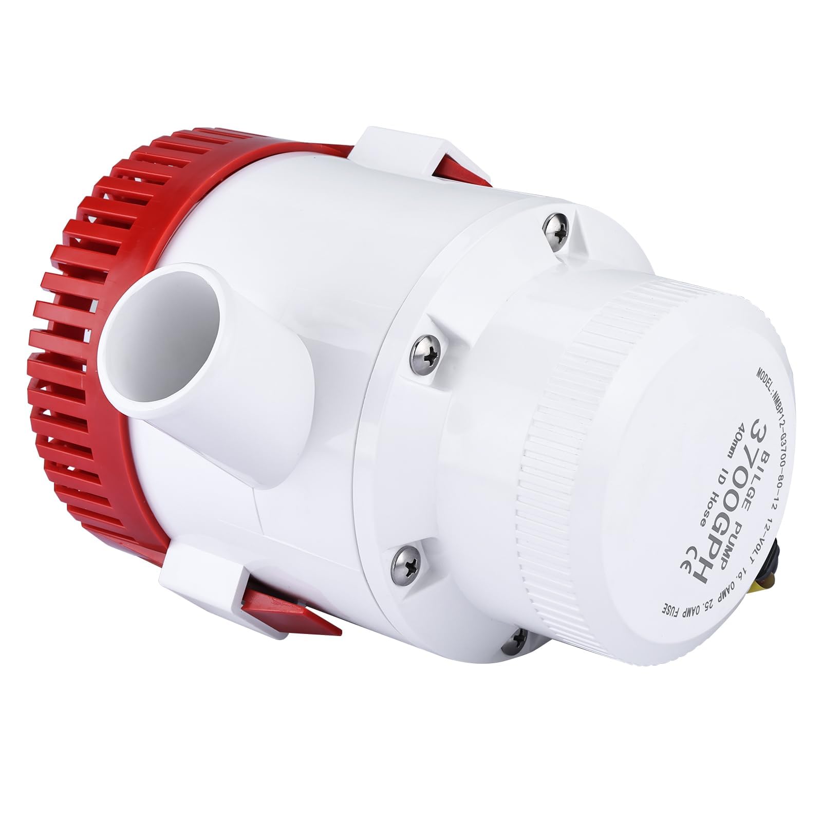 FreeTec Elektryczna pompa zęzowa, 12 V, 3700 gph, pompa głębinowa, pompa wodna do łodzi, jachtów, przyczep kempingowych, na zewnątrz (czerwona)