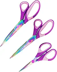 Kit Tesoura De Titânio Com 3 Unid De Tamanhos Diferentes Patchwork