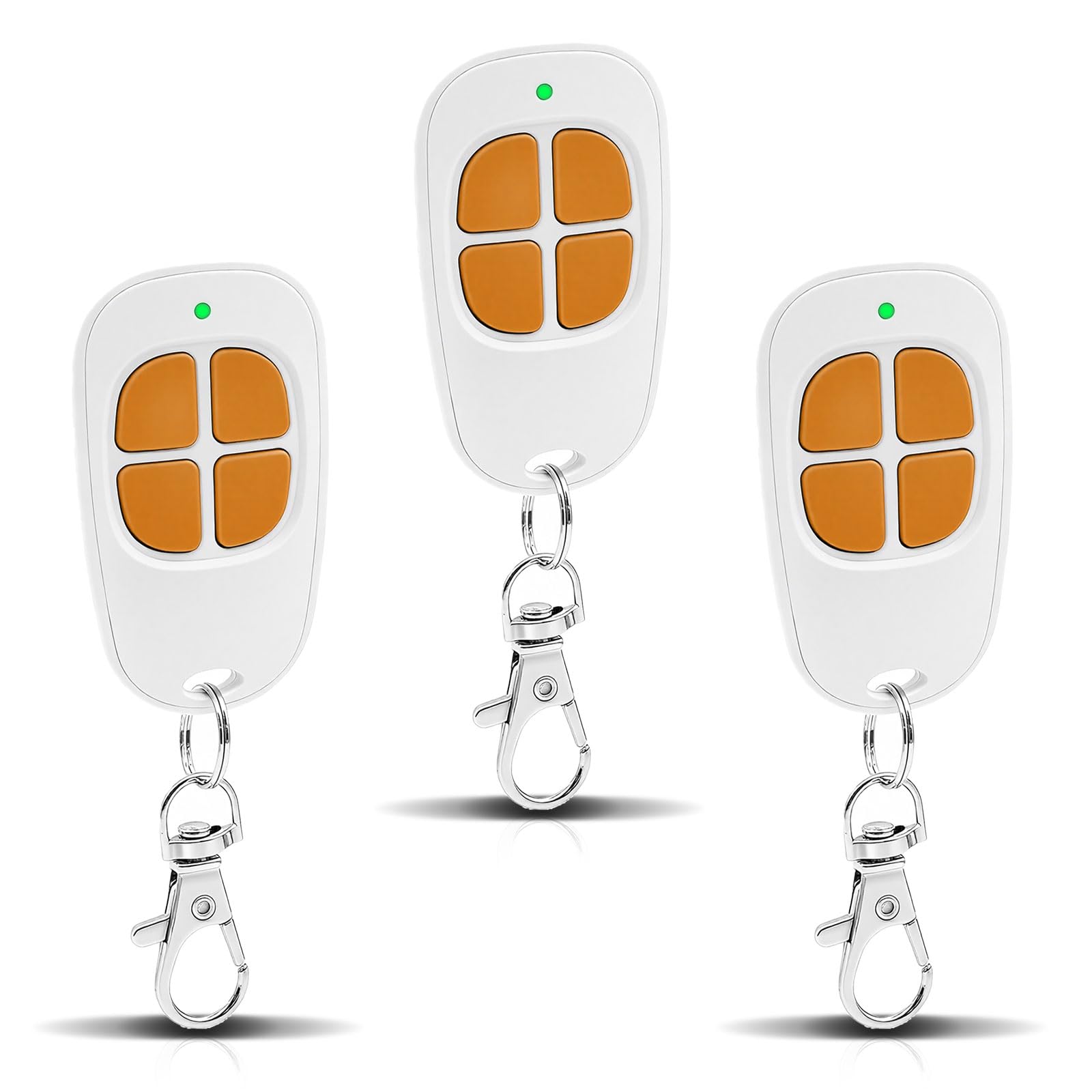 SCS Sentinel Lot de 3 télécommandes 4 canaux 433,92 MHz pour Portail et Garage, télécommande Sentinel Compatible avec AAM0085, sûre, Durable et Facile à Programmer, Orange