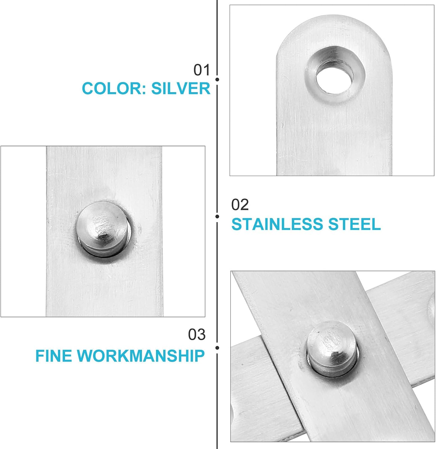 Stainless Steel Hidden Pivot Hinge Xmas 6pcs Rotating Door Hinges