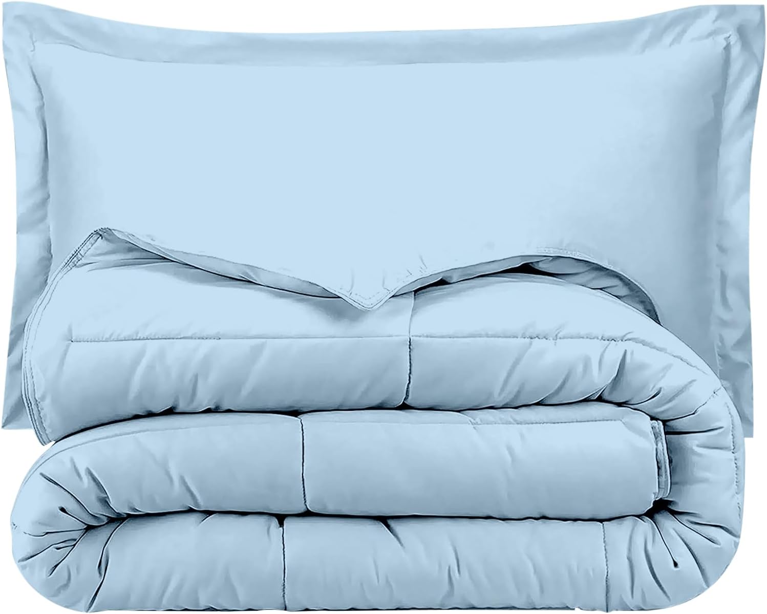 Full Size Comforter Set Cotton 600 Thread Count 500 GSM Luxurious Classic 1 Piece Sky Blue Comforter