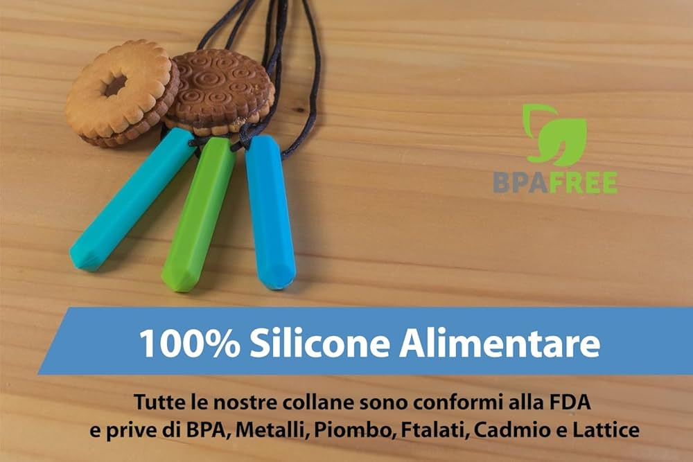 Collana Masticabile In Silicone Per Autismo E ADHD - Giocattolo Sensoriale Calmante Per Bambini E Adulti