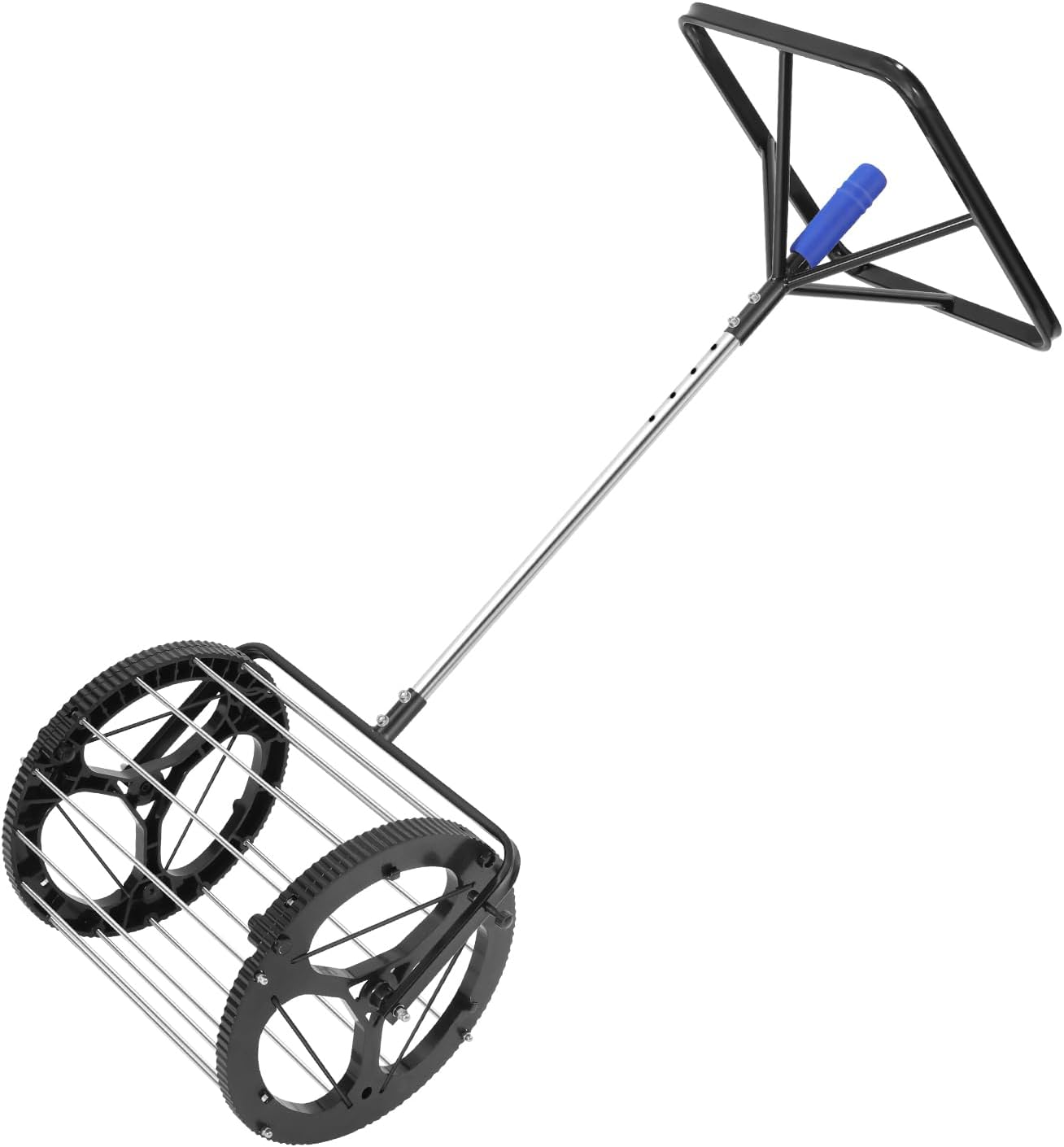 Tennis Ball Roller, 80-Ball Tennis Ball Hopper Pickleball with Handle, 2-in-1 Height Adjustable Automatic Tennis Collector for Tennis