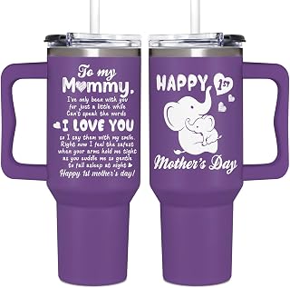 AT2Z GLOBAL First Mothers Day Gifts For New Mom, Daughter From Baby, Sister, Son - 1st Mothers Day Gifts - 40oz Tumbler Wi... Price In India