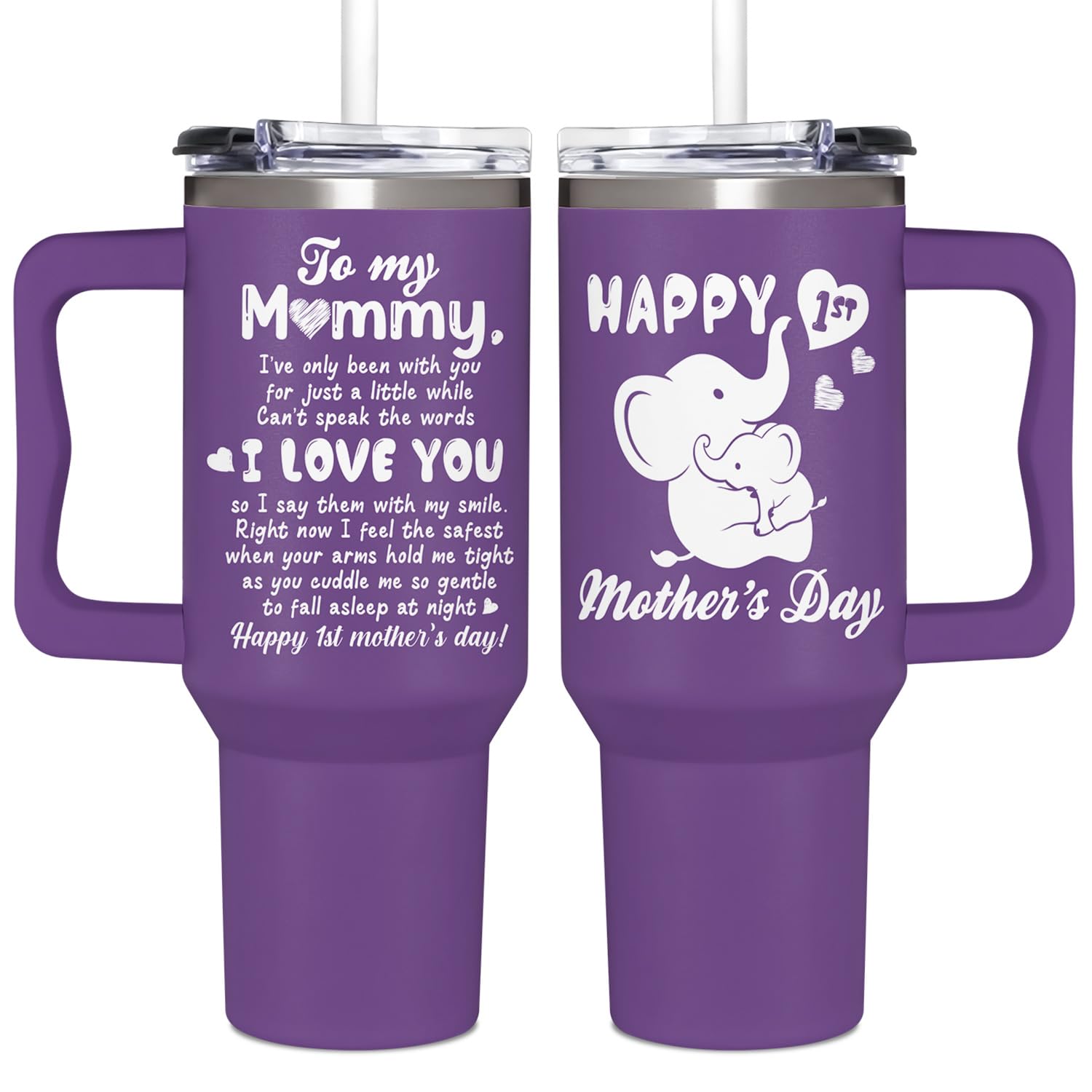 AT2Z GLOBAL First Mothers Day Gifts For New Mom, Daughter From Baby, Sister, Son - 1st Mothers Day Gifts - 40oz Tumbler Wi...