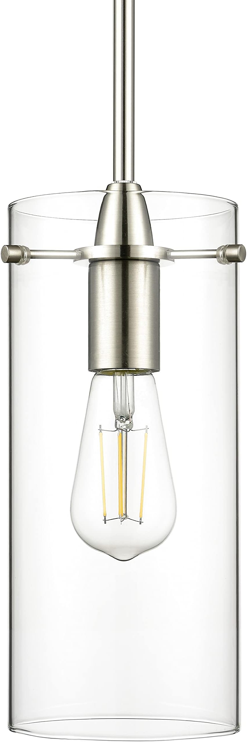 Brushed Nickel Pendant Lights Kitchen Island - Large Clear Glass Pendant Light Fixture