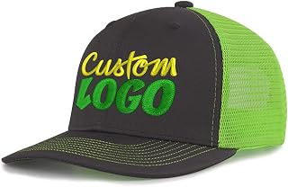 Valueon Custom Logo Embroidered Trucker Hats for Men - Personalized Adjustable Snapback Mesh Baseball Cap for Outdoors