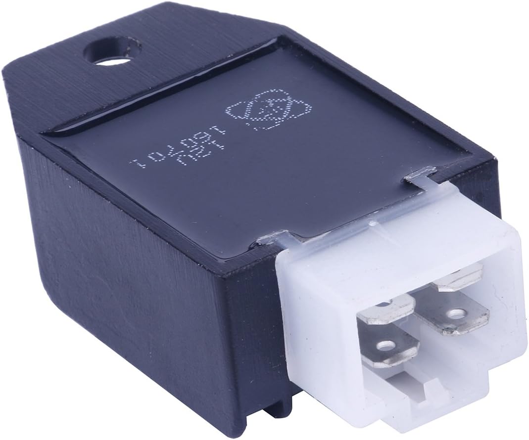 Glixal GY6 50cc 80cc 100cc 125cc 150cc 12V 4-pin Voltage Regulator Rectifier for JONWAY, JMSTAR, ROKETA, SUNL, TANK, PEACE, TAOTAO 139QMB 157QMJ Scooter Moped ATV Go-Kart (Half-Wave)