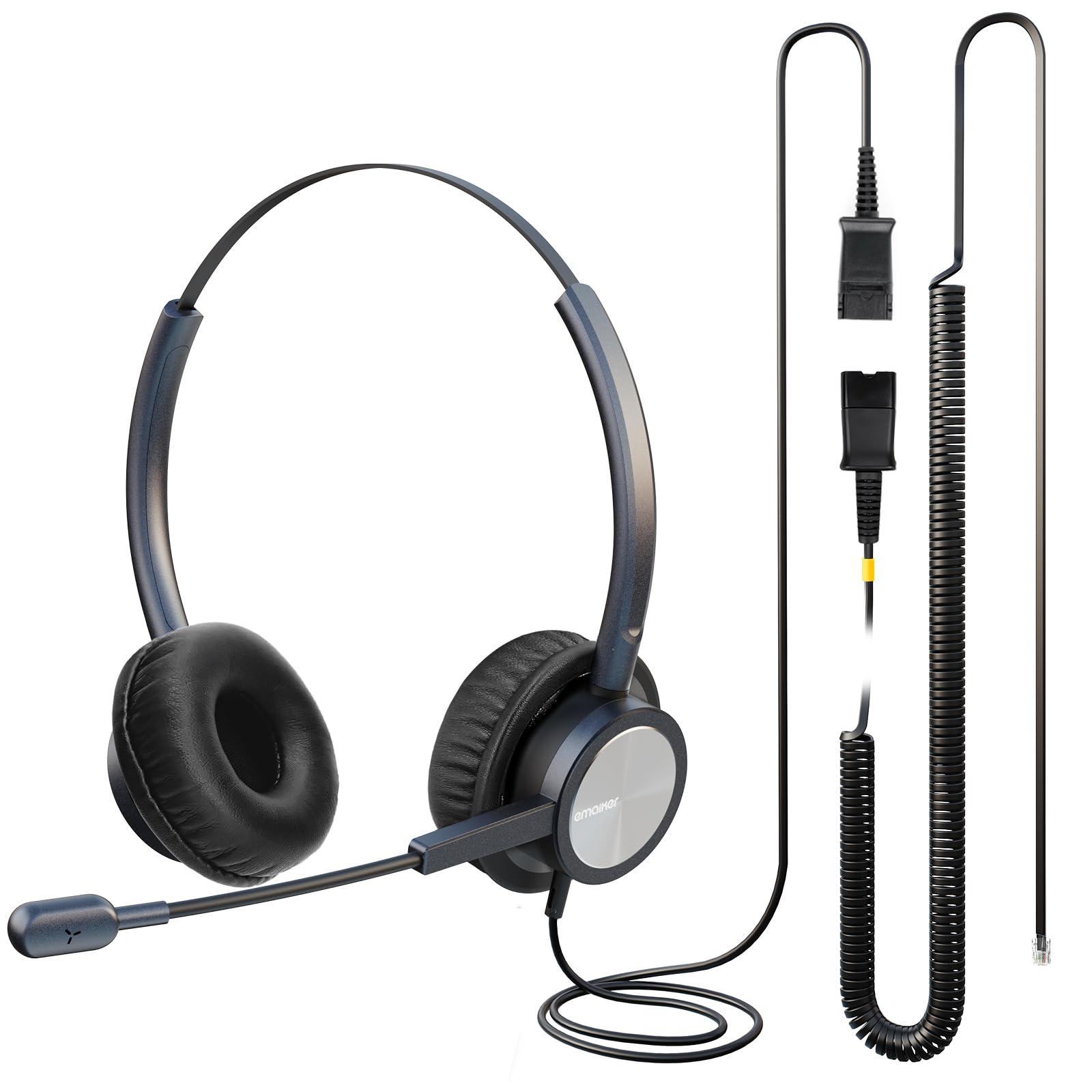 Wired Office Deskphone Landline Phone Headset with Microphone, RJ9 Noise-canceling Telephone Headset QD for Cisco IP Phone 794X 796X 797X 69XX Series