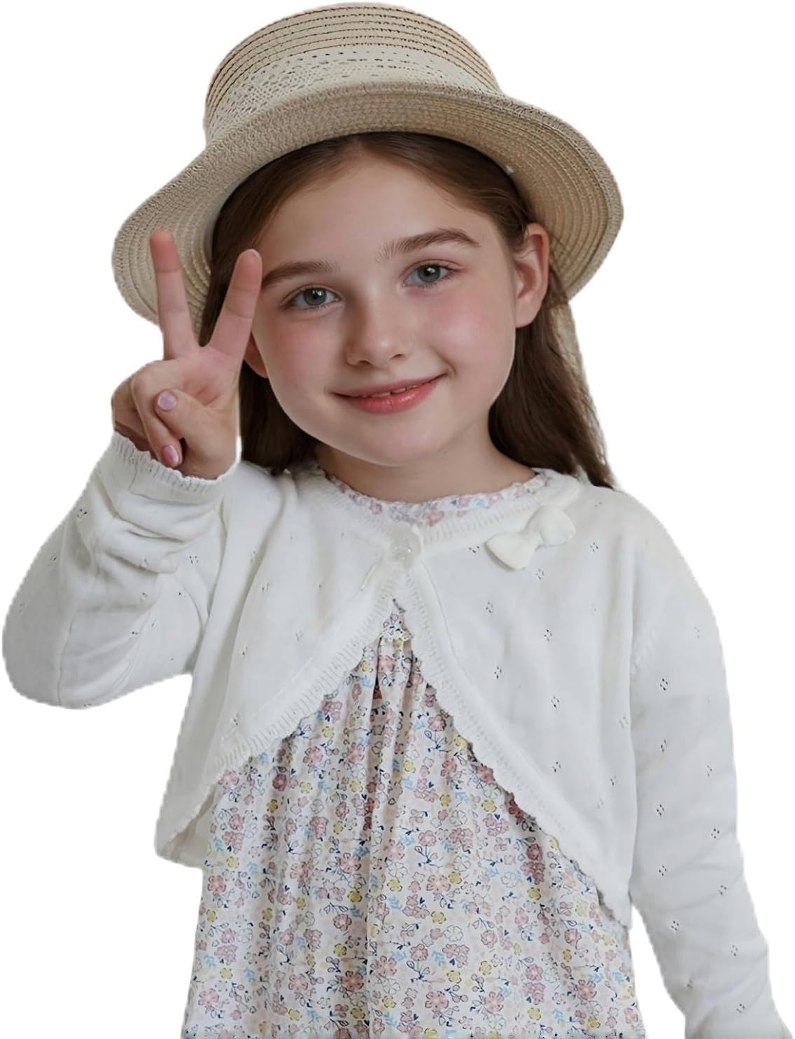 Proumhang Girls Shrug Cardigan Sweaters Cover Up Long Sleeves Knit Bolero Shawl Birthday Dress up
