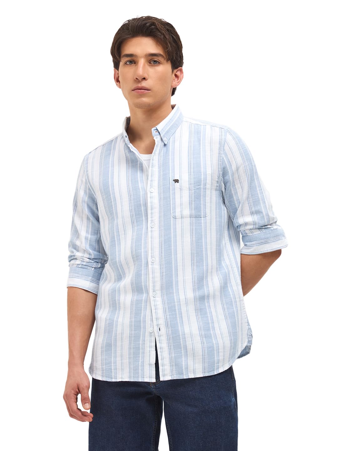 the bear house Men's Striped Slim Fit Shirt-picture-25