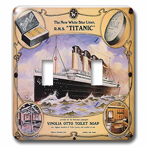 Interruptor doble Titanic 3dRose para renovar paredes aburridas con estética White Star Line 3