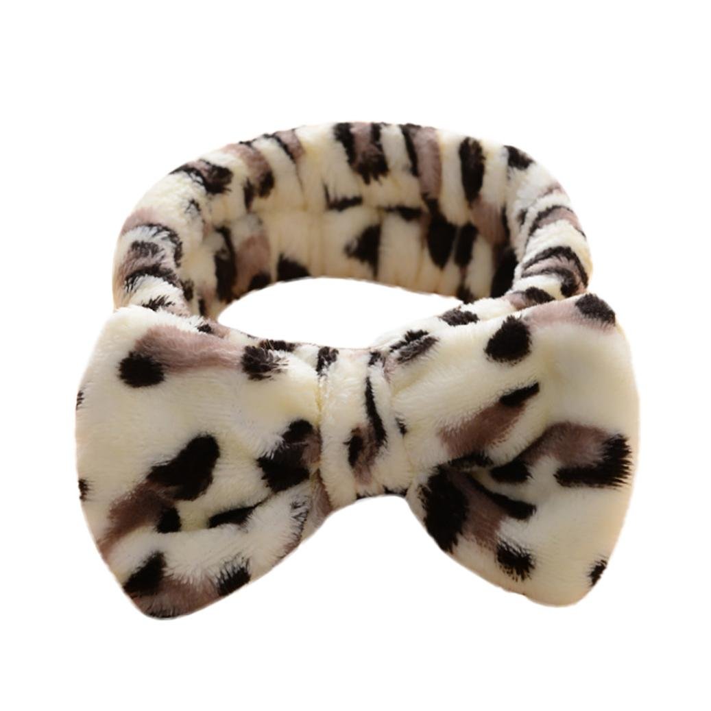 Soft Hairband Datework Cute Women Girl Elastic Makeup Bow Knot Head Wrap Bath Spa Face Headband Face Washing
