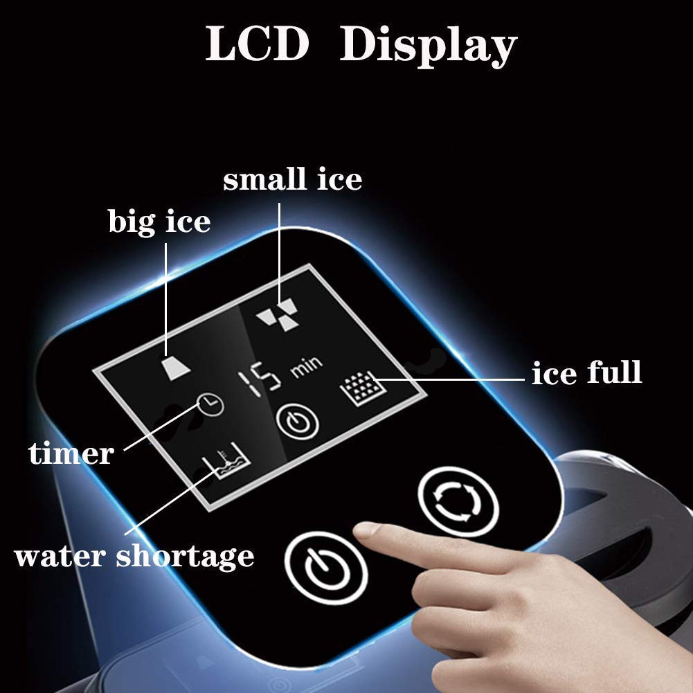 Ice Maker Machine Small,LCD Display Ice Cube Maker 25kg in 24h,Ice Cube Machine 24 Ice Cubes Ready in 10 15 Minutes 2L