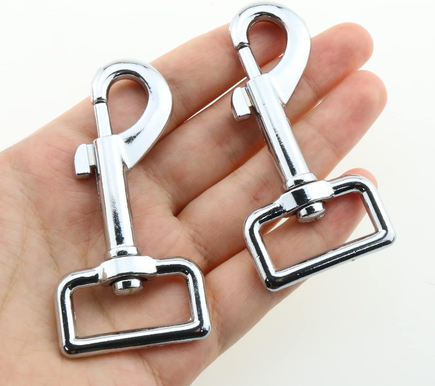 Heyous 4PCS 1" Heavy Duty Chrome Swivel Snap Hooks Trigger Snaps Dog Leash Hook Key Chain Swivel Eye Bolt Snap Hooks Trigger Clip for Linking Pet Leash Collar, Pet Harness, Purse Straps,