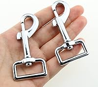 Vista 5 de Heyous 4 ganchos giratorios cromados resistentes de 1 pulgada con broches de presión para correa de perro, ganchos giratorios para perno de ojo