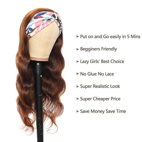 Miniatura 3 de GzorOuzr Go P427 - Peluca ondulada con diadema para mujer, sin pegamento, con línea capilar natural, sin encaje, con diadema de 14 pulgadas