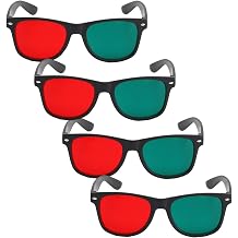 4PCS 3D Glasses Black Frame Red Green, Anaglyph Viewing for TV Movie DVD Game Amblyopia Training