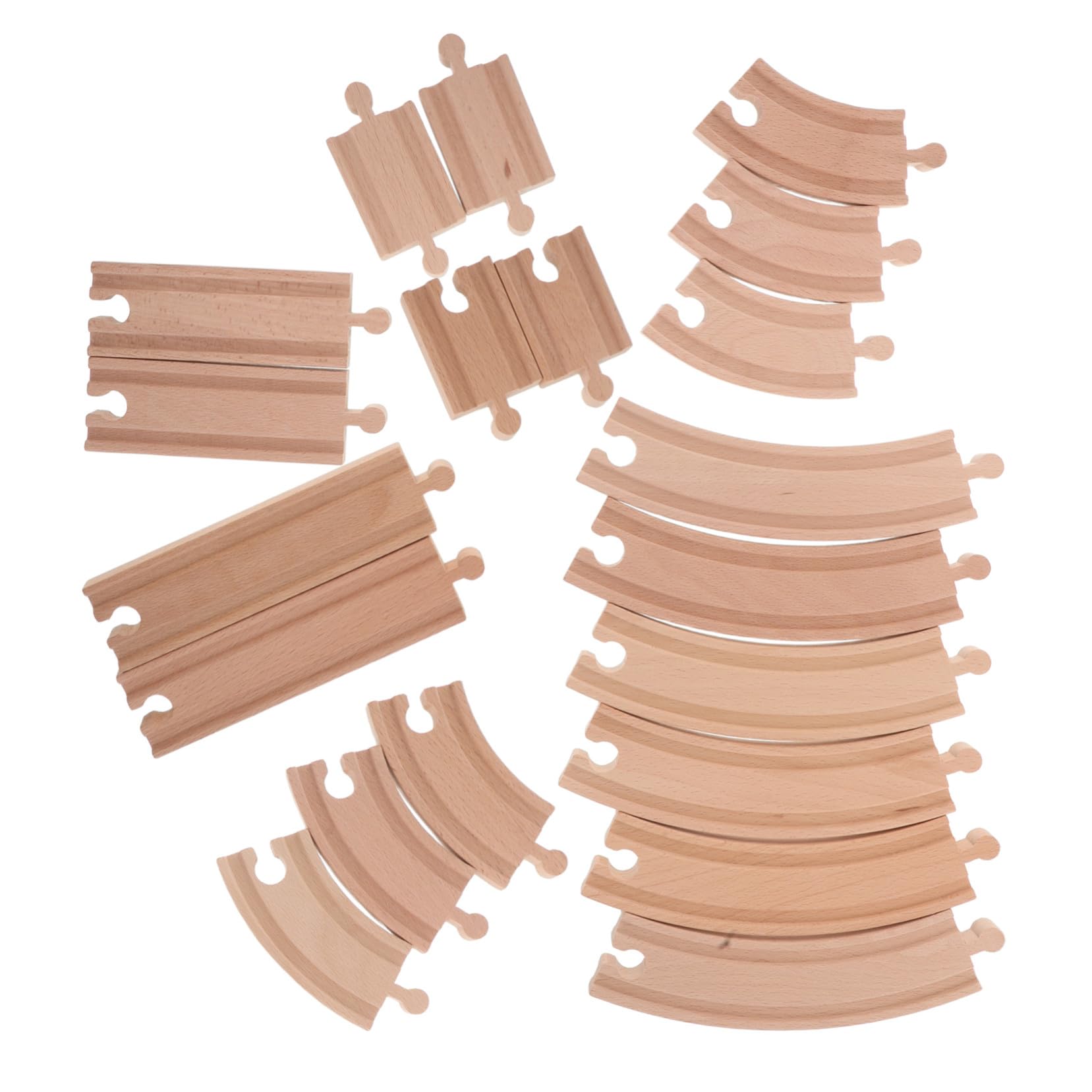 Toyvian 20pezzi Binari Treno Legno Espansione Accessori per Treni Giocattolo Binari per Treni Compatibili con Tavolo Treno