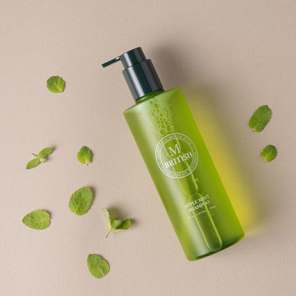 Apple Mint Shampoo – Scalp Cooling & Sebum Care, Deep Cleansing, Clarifying Cool Mint Formula, 11.83 fl oz (350ml) - Image 5