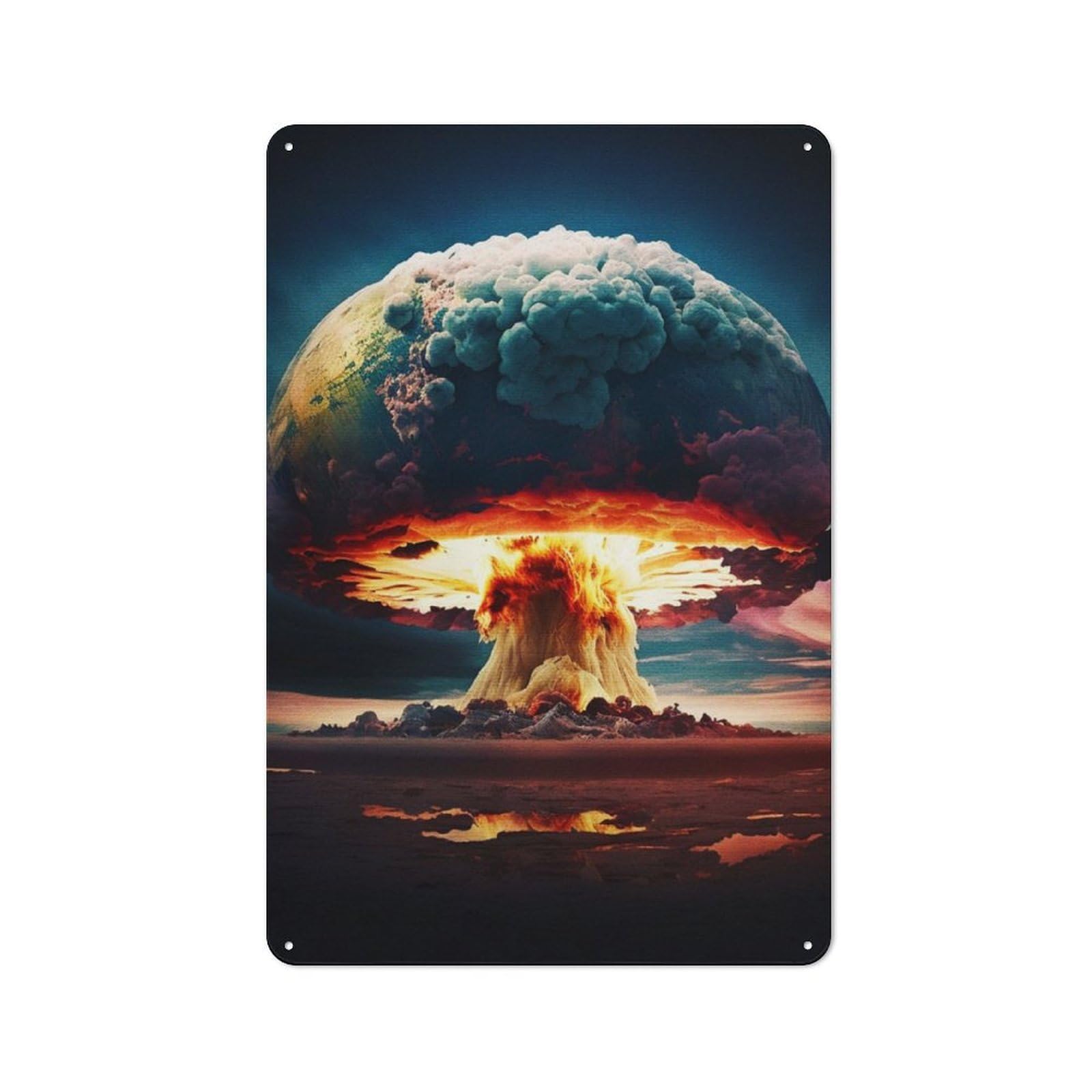 Junmoney Atomic Explosion Retro Metal Wall Sign 30X20cm With For Bar Or Restaurant, A Housewarming Gift For Hospitality Decor Collectors