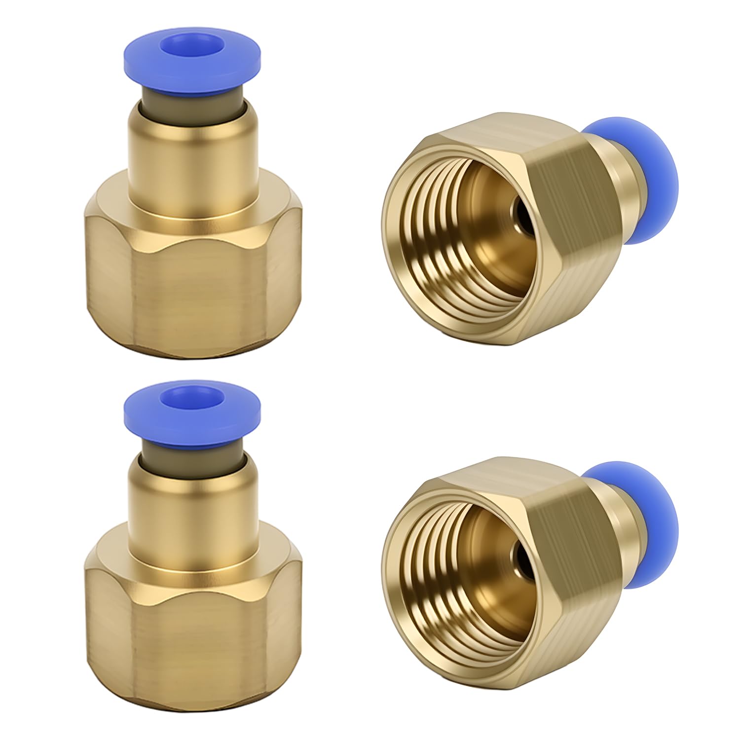 IGXX 4PCS 4mm to 1/4" BSPT Pneumatic Push in Fitting, Brass Air Quick Connector Coupler