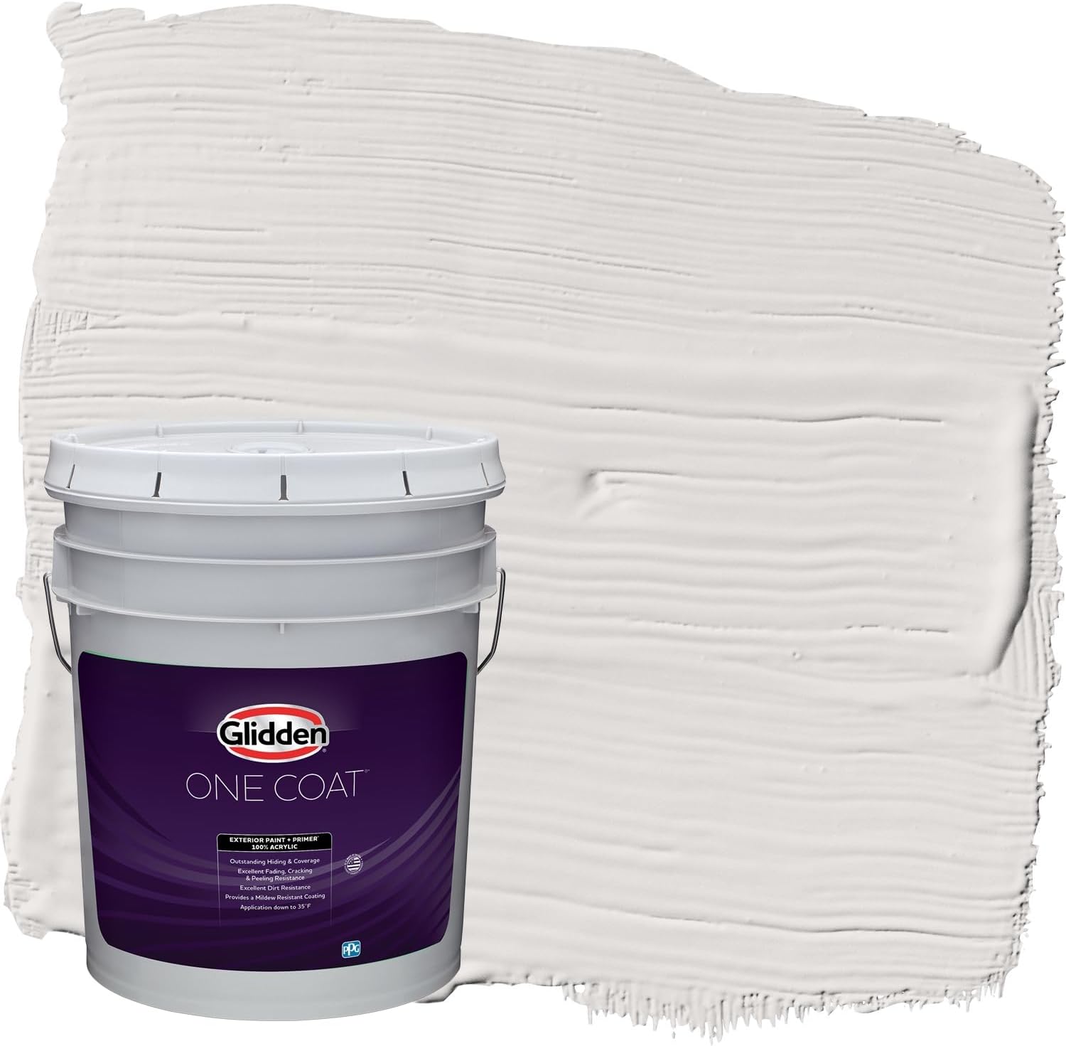 Glidden Exterior Paint + Primer: Gray/Fall Chill, One Coat, Flat, 5-Gallons