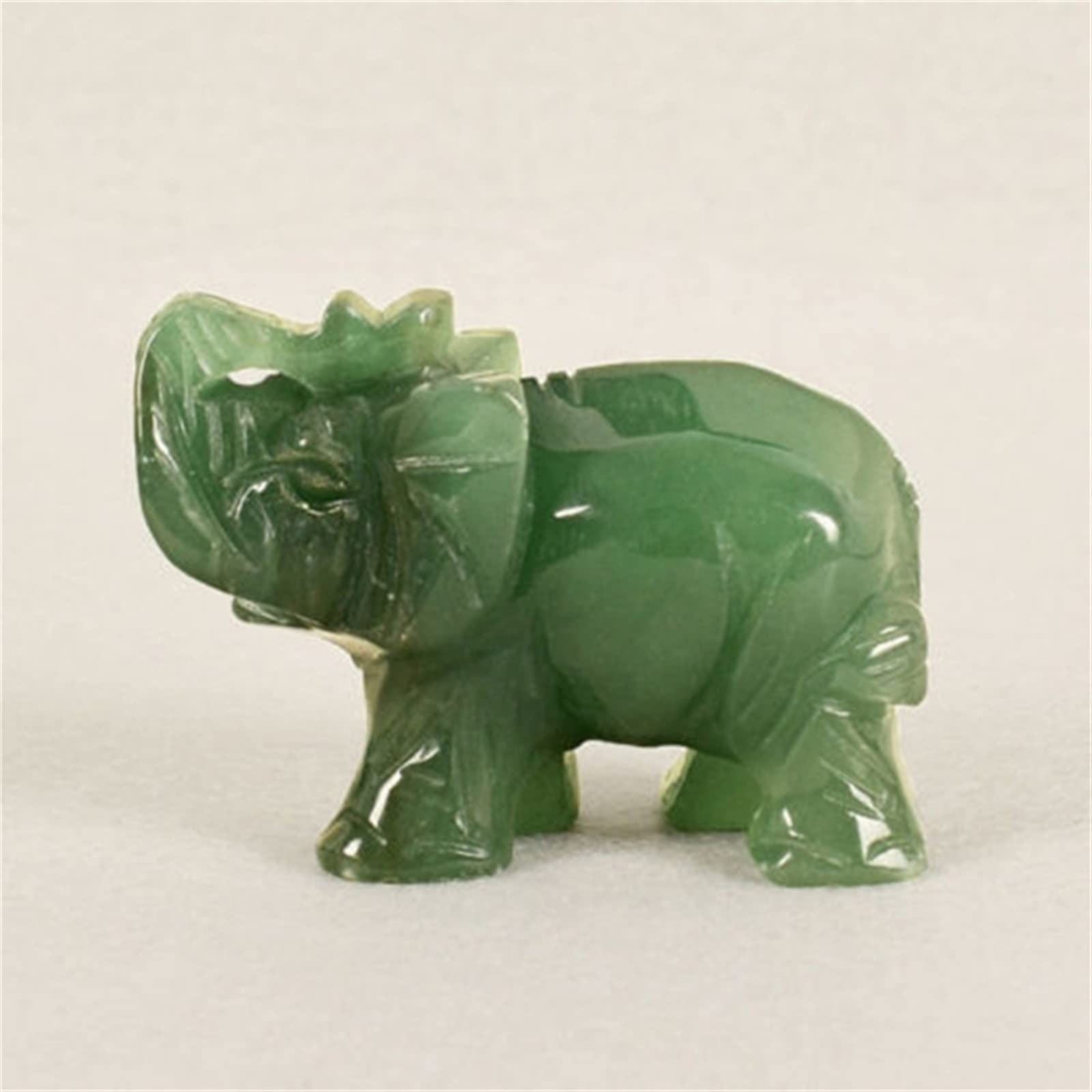 Figura de Elefante de Jade Tallada Hecha a Mano, Piedra Preciosa de Cristal Natural, Adornos de Buena Suerte FZUGEDRLI (Color : Watermelon Red)