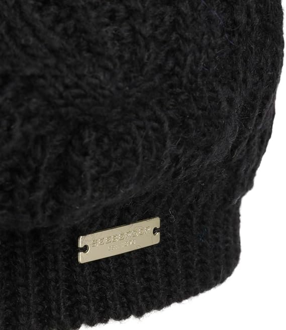 Seeberger Uni Knit Beret Women Black One Size