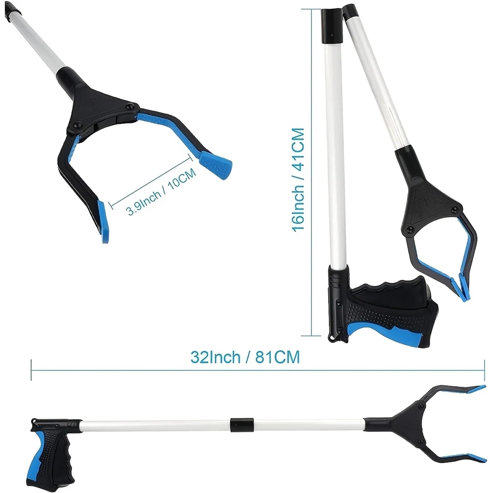 Greifhilfe-Werkzeug for ältere Menschen, 32" faltbarer Picker-Obergreifer, lange handliche Mobilitätshilfen, erreichender Müllgreifer-Aufsammelstab FüR Senioren